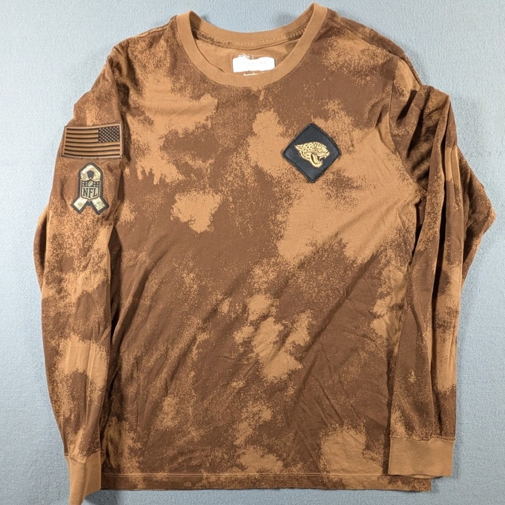 Jacksonville Jaguars Shirt Mens Size Large Player Issued Salute To Service Camo